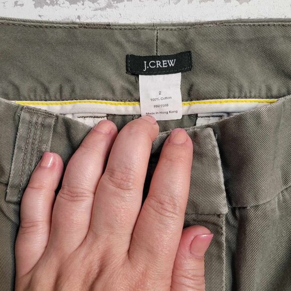 J. Crew Garment Dyed Utility Army/Olive Color Mini Skirt Size 2 - Picture 3 of 3